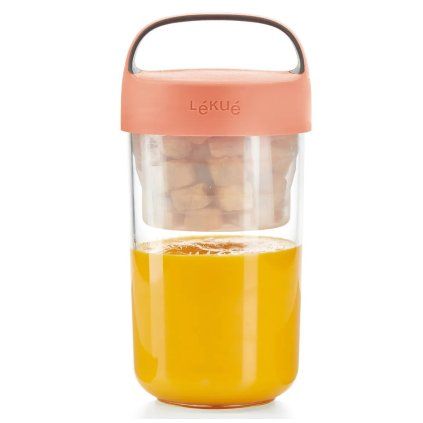 Lonček za kosilo JAR TO GO, 600 ml, koral, Lékué
