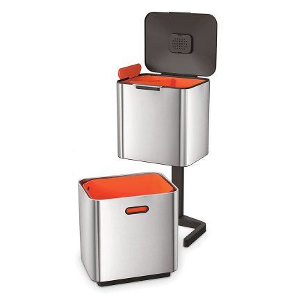 Koš za odpadke TOTEM MAX 30060, 60 l, za sortiranje odpadkov, nerjaveče jeklo, Joseph Joseph
