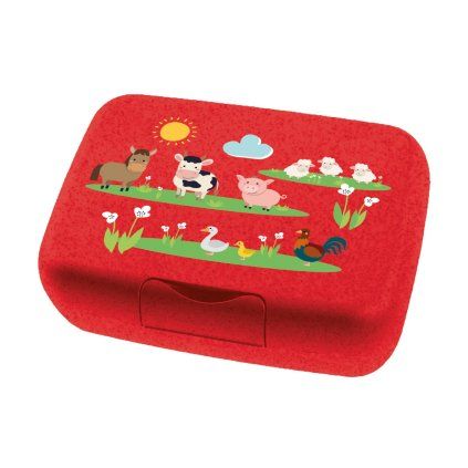 Otroška škatla za malico CANDY L FARM, rdeča, Koziol