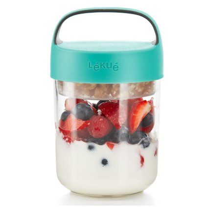 Lonček za kosilo JAR TO GO, 400 ml, turkizna, Lékué