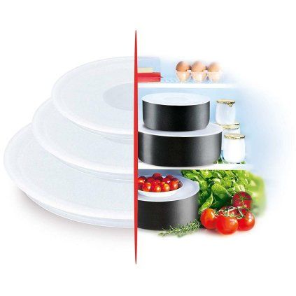 Pokrovi INGENIO L9019222, set 3 kosov, za shranjevanje hrane, plastika, Tefal