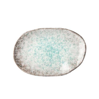 Desertni krožnik AQUA SPLASH, 17 x 11 cm, ovalna, modra, MIJ