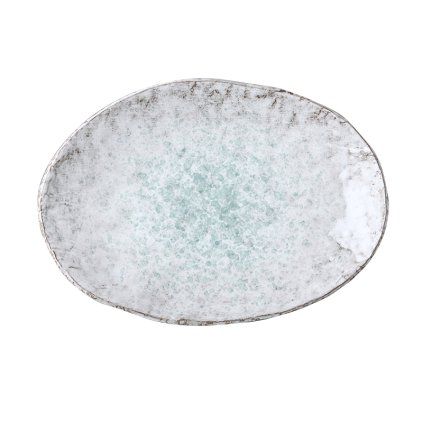Desertni krožnik AQUA SPLASH, 24 x 17 cm, nepravilna oblika, modra, kamenina, MIJ
