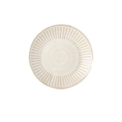 Krožniček RIDGED ALABASTER 12 cm, kremna, keramika, MIJ