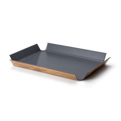 Servirni pladenj, 41 x 29 cm, nedrseč, siv, Continenta