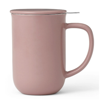Vrč z infuzorjem za čaj MINIMA, 500 ml, s pokrovom, roza, porcelan, Viva Scandinavia