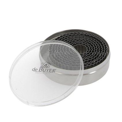 Rezalniki za torte, set 9 kosov, valoviti okrogli, de Buyer
