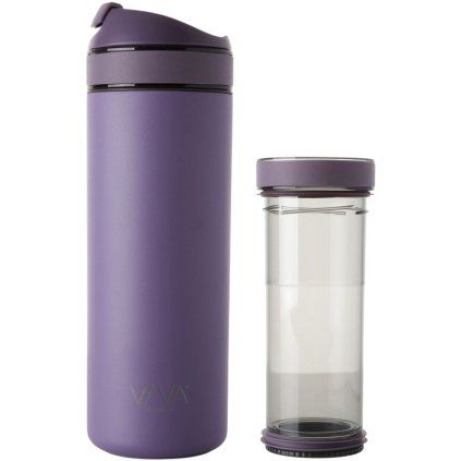 Potovalni lonček RECHARGE ANYTIME, 460 ml, z infuzorjem za čaj, grozdje, Viva Scandinavia