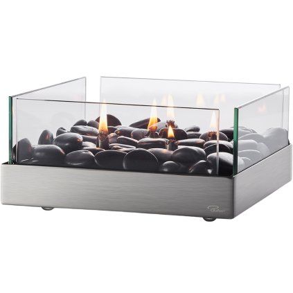 Oljna plamena svetilka FIREPLACE, 23 cm, srebrna, Philippi