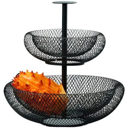 Etažer za pecivo MESH 30 cm, črna, Philippi