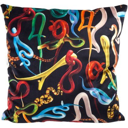 Blazina TOILETPAPER SNAKES, 50 x 50 cm, črna, Seletti