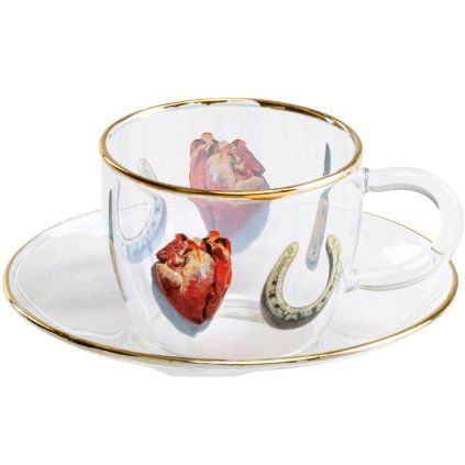 Skodelica za kavo s krožnikom TOILETPAPER I LOVE YOU, 110 ml, Seletti