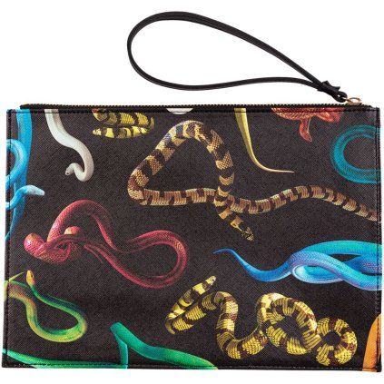 Toaletni žepek TOILETPAPER SNAKES, 28 x 20 cm, črna, Seletti