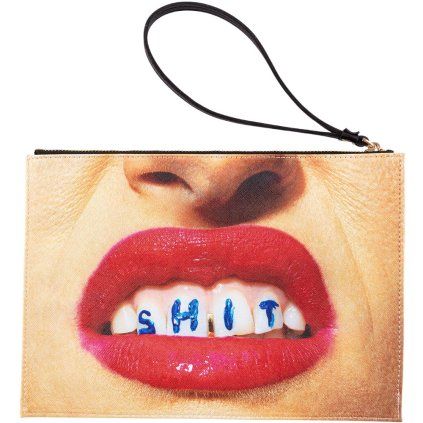Toaletni žepek TOILETPAPER SHIT, 28 x 20 cm, oranžna, Seletti