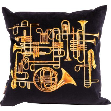 Blazina TOILETPAPER TRUMPETS, 50 x 50 cm, črna, Seletti