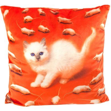 Blazina TOILETPAPER KITTEN, 50 x 50 cm, rdeča, Seletti