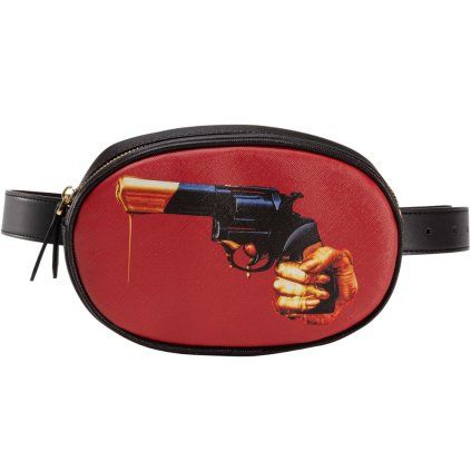 Pasna torbica TOILETPAPER REVOLVER, 19 x 12 cm, črna, Seletti