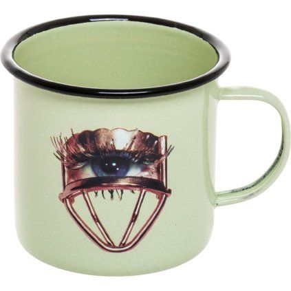 Lonček TOILETPAPER EYE, 10 cm, zelena, emajl, Seletti