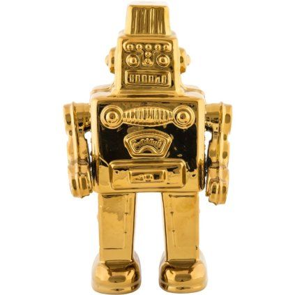 Dekoracija za dom MEMORABILIA MY ROBOT, 30 cm, zlata, porcelan, Seletti