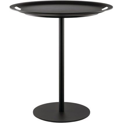 Klubska mizica OP-LA, 52 cm, s snemljivim pladnjem, črna, Alessi