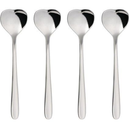 Žlička za kavo BIG LOVE, set 4 kosov, 10 cm, srebrna, Alessi
