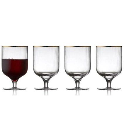 Kozarec za vino PALERMO GOLD, set 4 kosov, 300 ml, Lyngby Glas