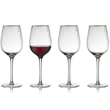 Kozarec za rdeče vino PALERMO GOLD, set 4 kosov, 300 ml, Lyngby Glas