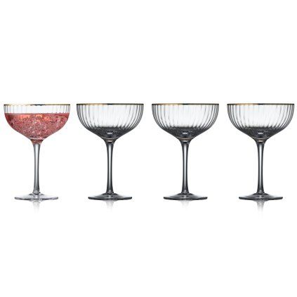 Kozarec za koktajle PALERMO GOLD, set 4 kosov, 315 ml, Lyngby Glas