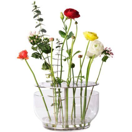 Vaza IKEBANA, 24 cm, srebrna, steklo, Fritz Hansen