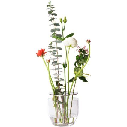 Vaza IKEBANA, 13 cm, srebrna, steklo, Fritz Hansen
