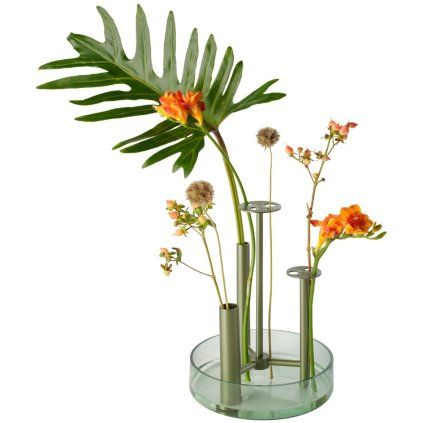 Vaza IKERU, 24 cm, zelena, steklo, Fritz Hansen