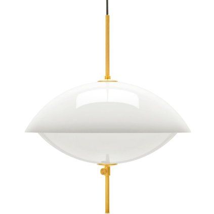 Viseča svetilka CLAM, 55 cm, bela/medenina, Fritz Hansen