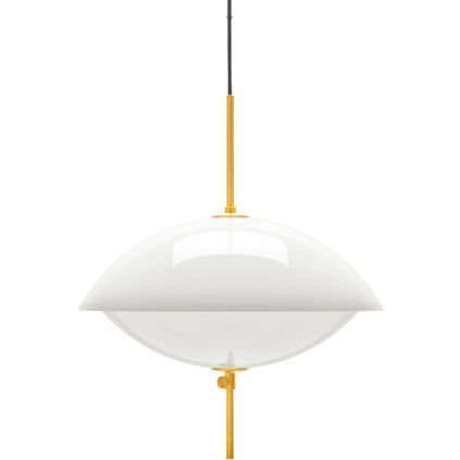 Viseča svetilka CLAM, 44 cm, bela/medenina, Fritz Hansen