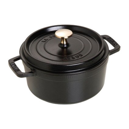 Lonček okrogel, črn O 18 cm Staub