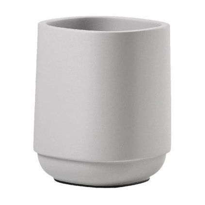 Lonček za zobne ščetke TIME, 10 cm, svetlo siva, betonska, Zone Denmark