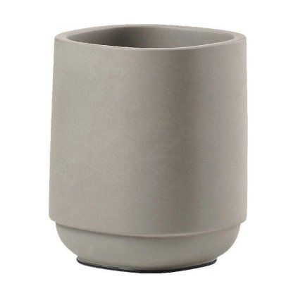 Lonček za zobne ščetke TIME, 10 cm, temno siva, beton, Zone Denmark