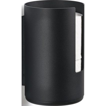 Nosilec wc rolic RIM, 22 cm, stenska montaža, črna, aluminij, Zone Denmark