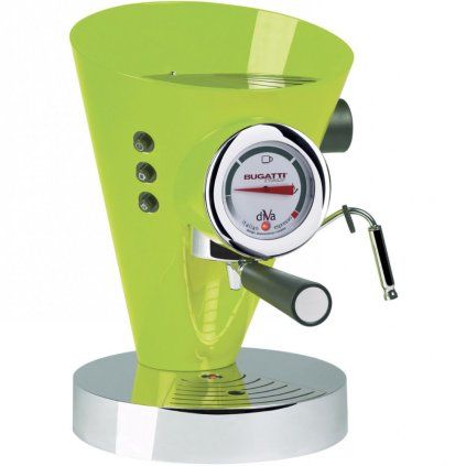 Espresso aparat za kavo DIVA, 0,8 l, jabolčno zelena barva, nerjaveče jeklo, Bugatti