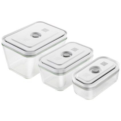 Vakuumske posode za hrano FRESH & SAVE, set 3, bela, steklo, Zwilling