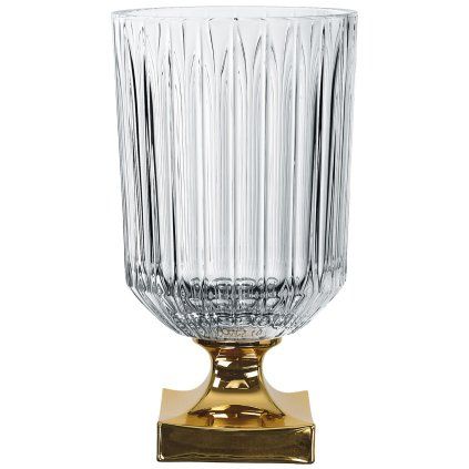 Vaza MINERVA GOLD, 32 cm, prozorna, Nachtmann