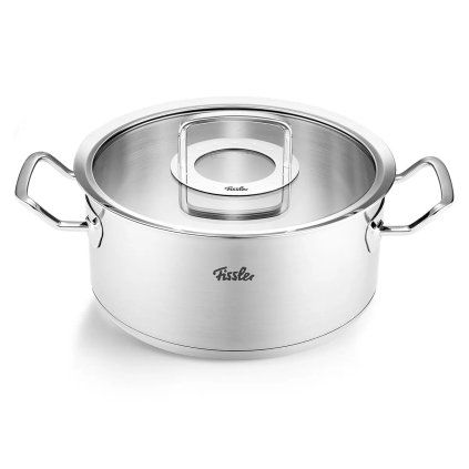 Nizka casserole kozica ORIGINAL PROFI, 24 cm, srebrna, iz nerjavečega jekla, Fissler