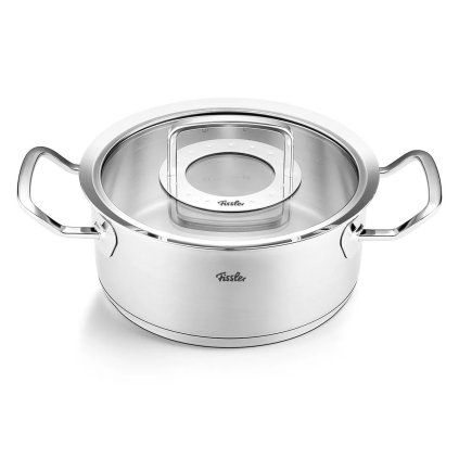 Nizka casserole kozica ORIGINAL PROFI, 20 cm, srebrna, iz nerjavečega jekla, Fissler