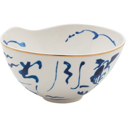 Servirna skleda DIESEL CLASSICS ON ACID KOI, 18 cm, bela/modra, porcelan, Seletti