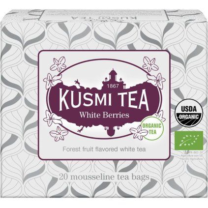 Beli čaj WHITE BERRIES, 20 muslin čajnih vrečk, Kusmi Tea