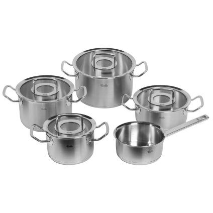 Set posode ORIGINAL PROFI, s ponvijo, set 5 kosov, srebrna, nerjaveče jeklo, Fissler