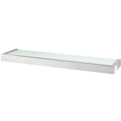 Kopalniška polica LINEA, 46 cm, mat, nerjaveče jeklo/steklo, Zack