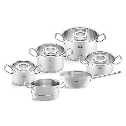 Set posode ORIGINAL PROFI, set 6, srebrna, nerjaveče jeklo, Fissler