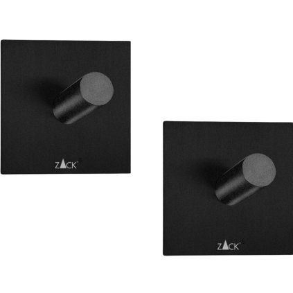 Kljukica za brisače, 4 cm, set 2 kosov, črna, iz nerjavečega jekla, Zack