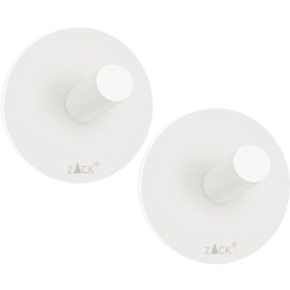 Kljukica za brisače, 4,5 cm, set 2 kosov, bela, nerjaveče jeklo, Zack