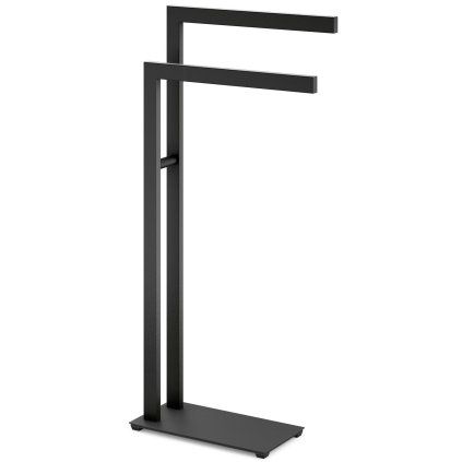 Stojalo za brisače LINEA, 80 cm, dvojna, črna, iz nerjavečega jekla, Zack